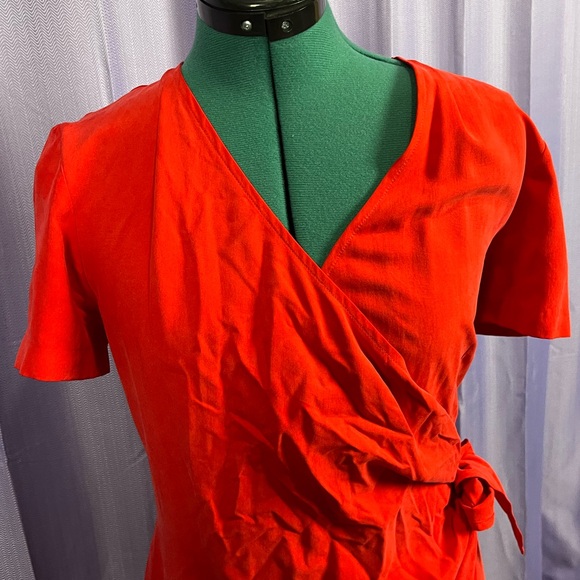 Vintage Don Vito Red Silk Wrap Dress - Picture 2 of 5